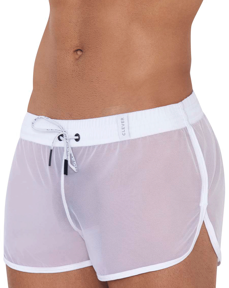 Clever 1242 Behemot Swim Trunks White