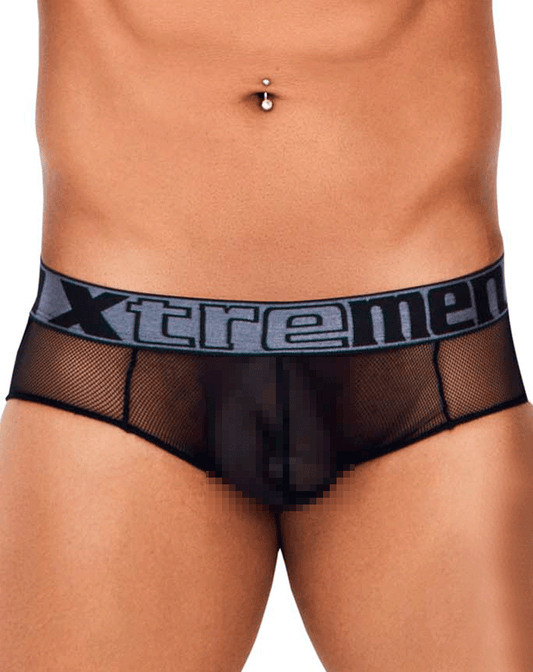 Xtremen 91124 Revealing Lace Jocks Black