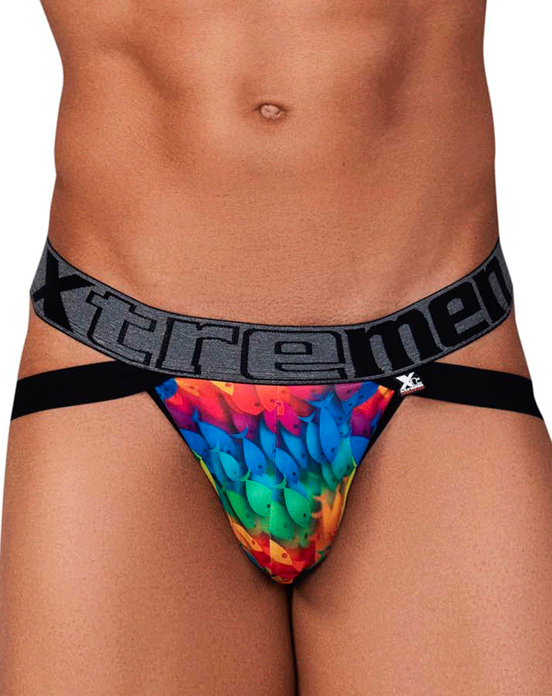 Xtremen 91148 Printed Microfiber Jockstrap Rainbow Fish