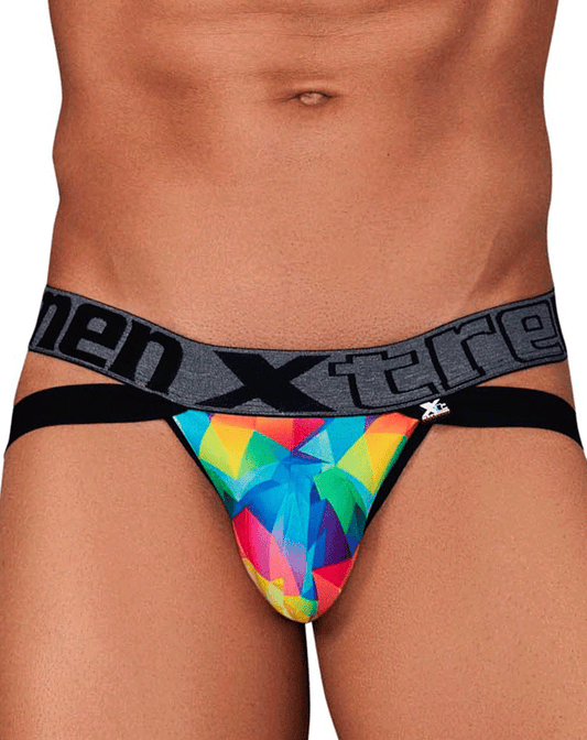 Xtremen 91148 Printed Microfiber Jockstrap Rainbow Prism