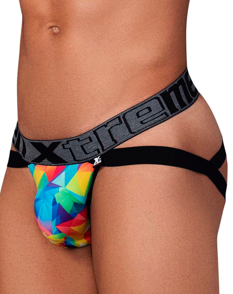 Xtremen 91148 Printed Microfiber Jockstrap Rainbow Prism