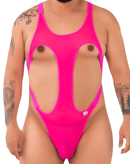 Candyman 99643x Mesh Bodysuit Hot Pink