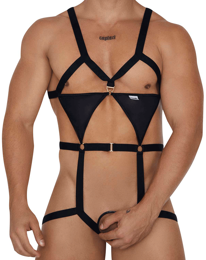 Candyman 99665 Harness Bodysuit Black