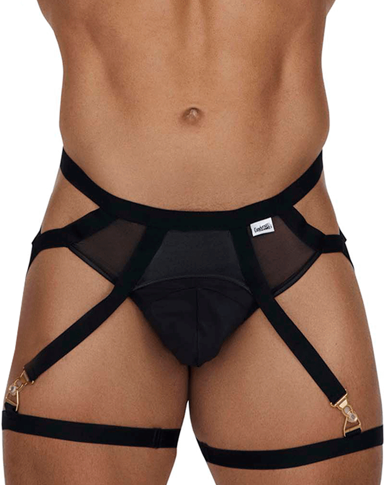 Candyman 99675 Garter Jock Two Piece Set Black