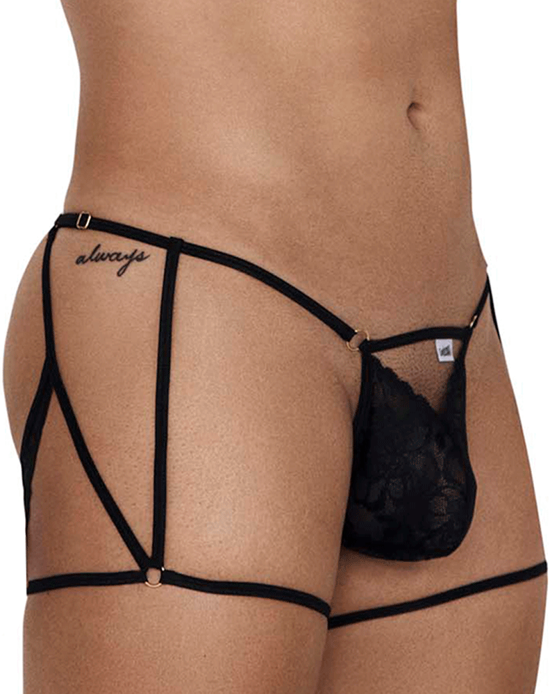 Candyman 99678 Garter Thongs Black