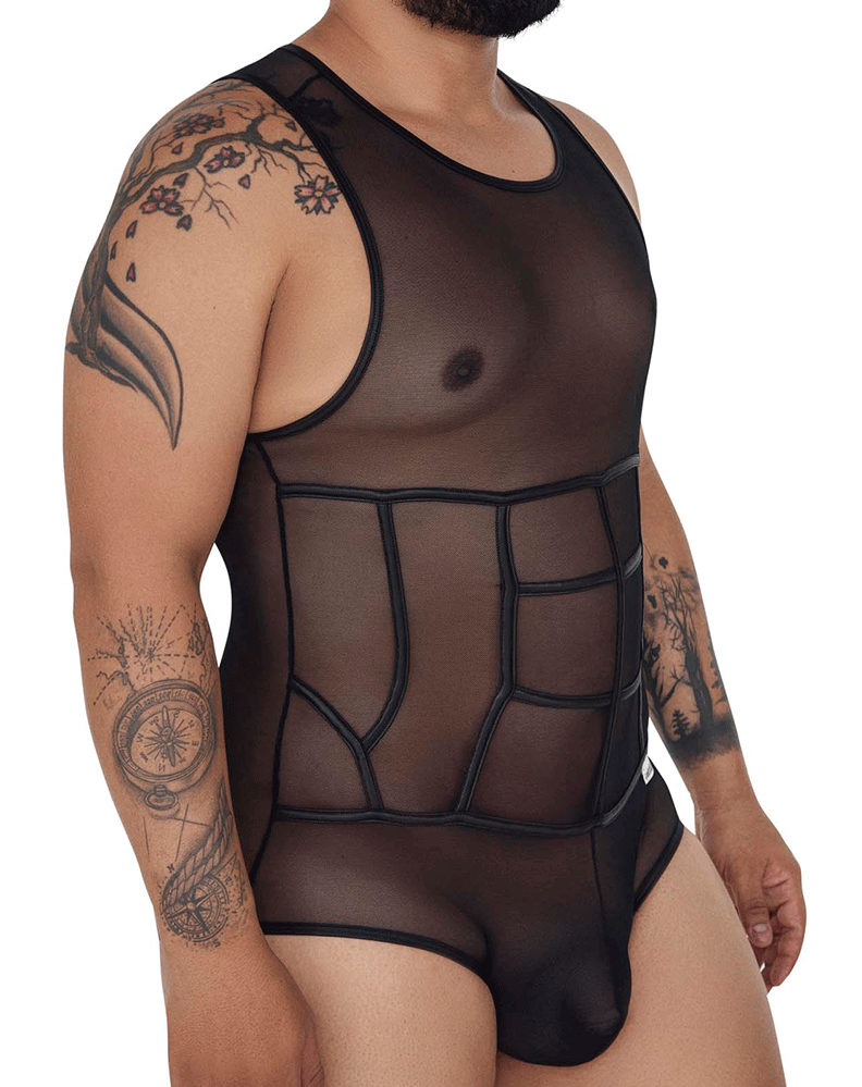 Candyman 99683x Tulle Bodysuit Black