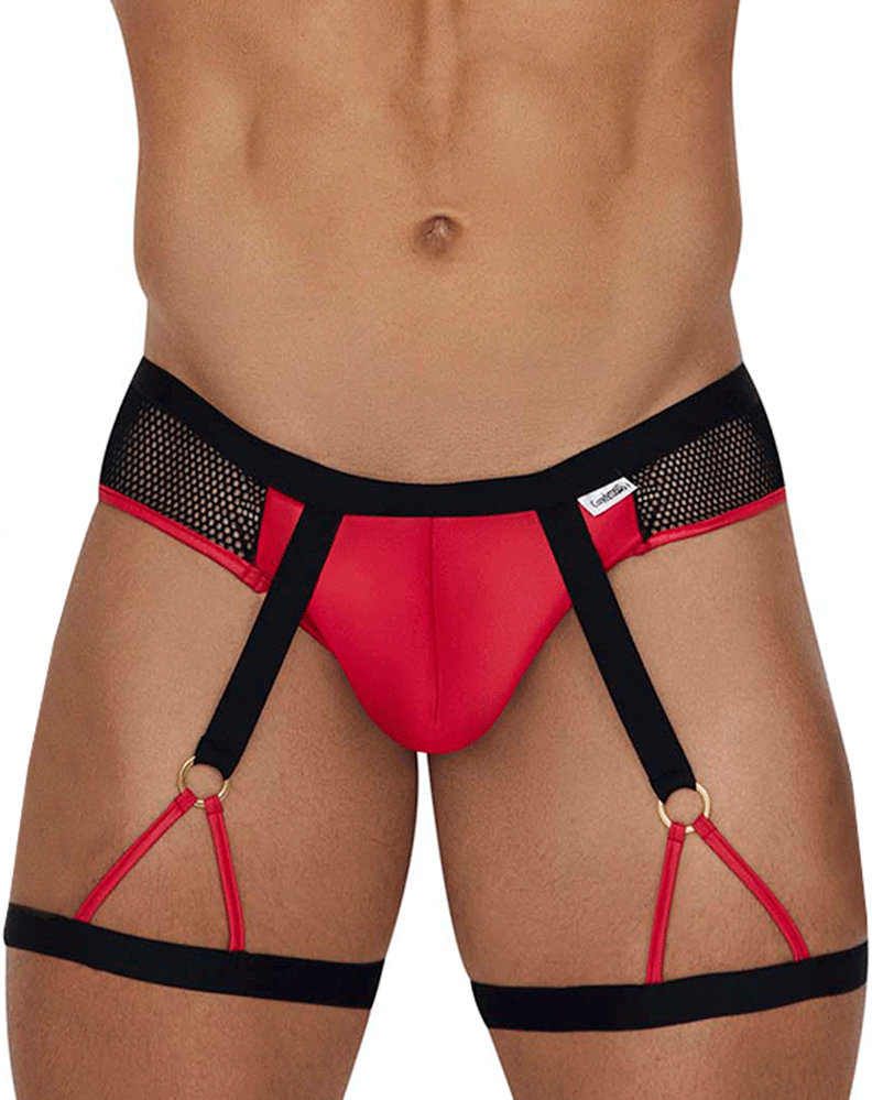 Candyman 99684 Garter Briefs Black-red