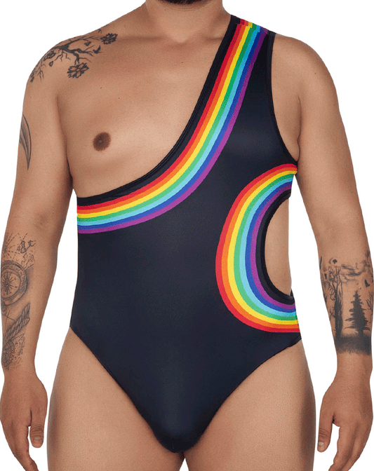 Candyman 99702x Rainbow Bodysuit Black