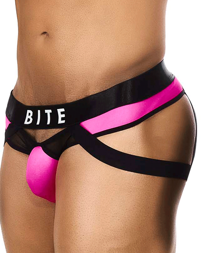 Bitewear Bw2023108 Tuxedo Banana Jockstrap Fuchsia