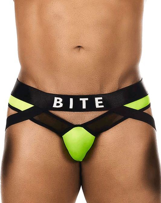 Bitewear Bw2023108 Tuxedo Banana Jockstrap Green