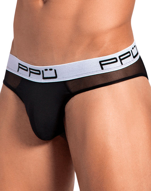 Ppu 2113 Mesh Bikini Thongs Black