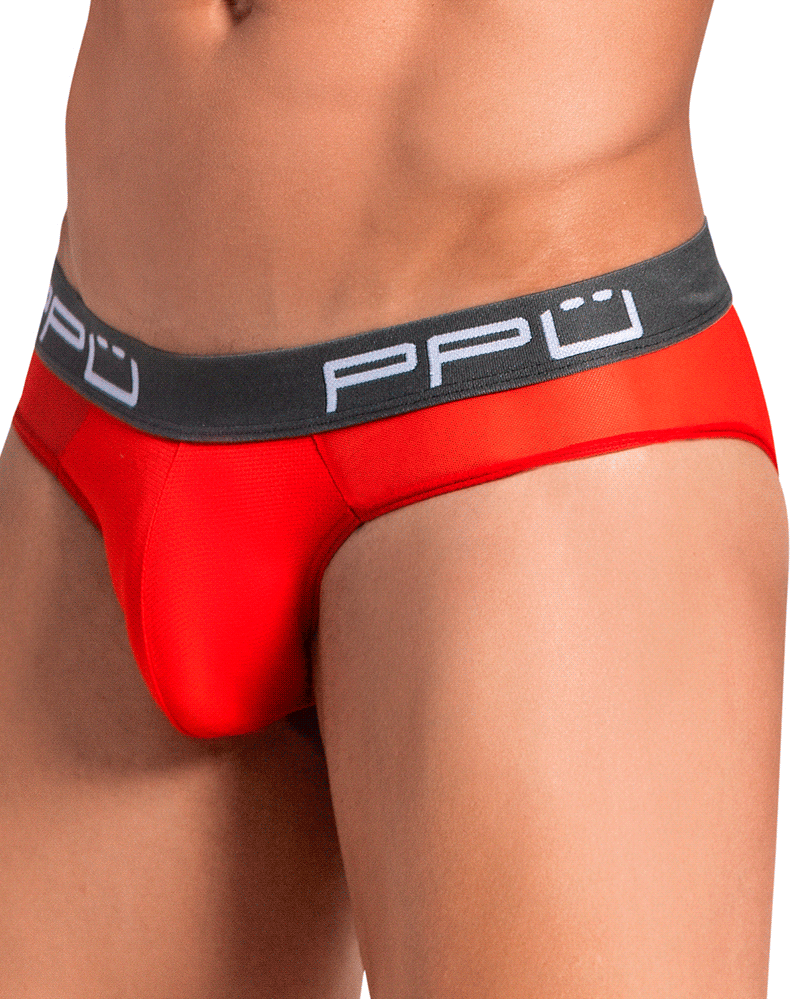 Ppu 2113 Mesh Bikini Thongs Red