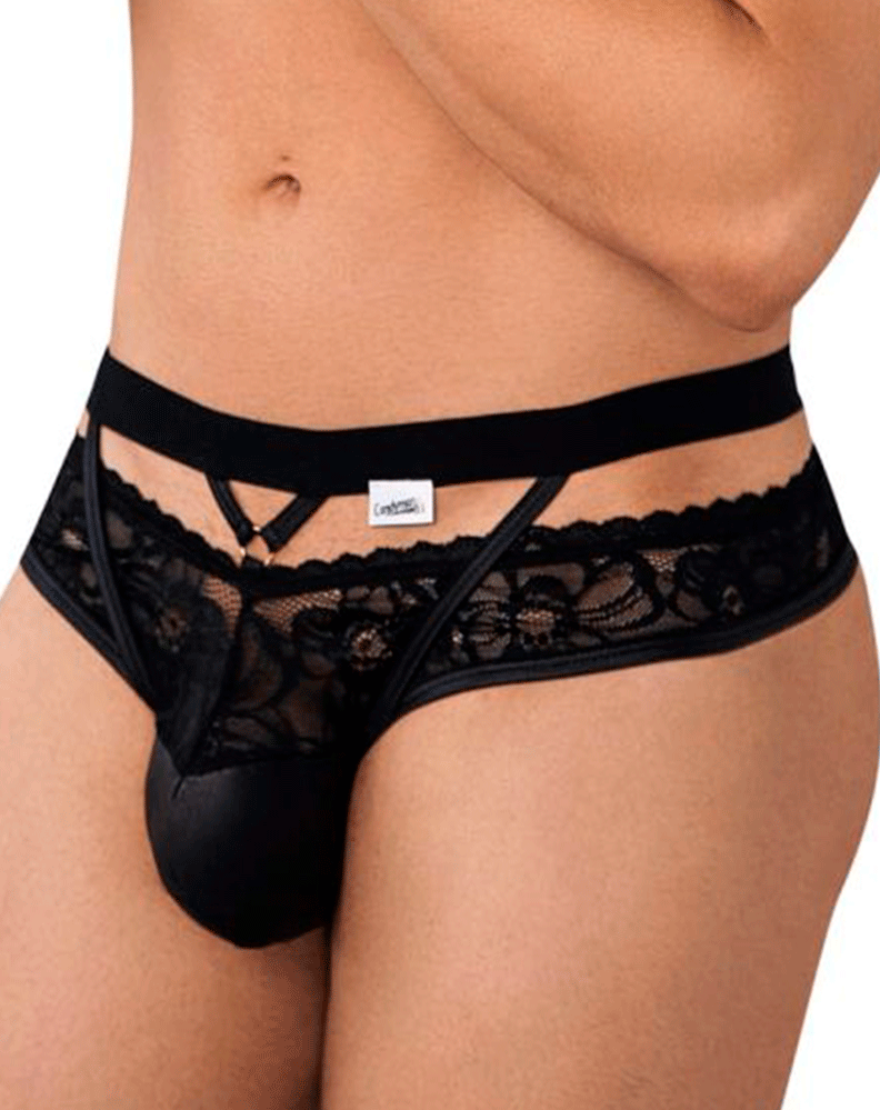 Candyman 99627 Lace Jockstrap Black