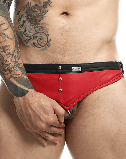 Malebasics Dmbl01 Dngeon Cockring Jockstrap Red